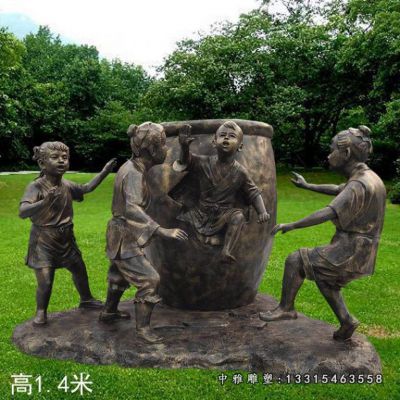 司马光砸缸铜雕