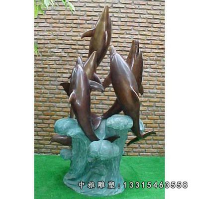 动物海豚铜雕
