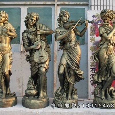 铜雕乐队人物摆件