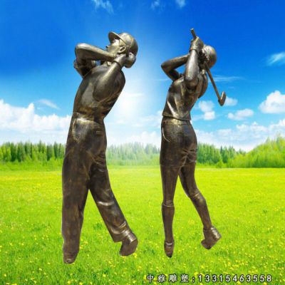 铜雕高尔夫球人物雕像
