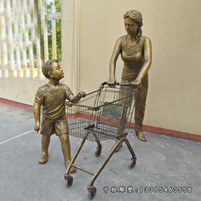 商场铜雕购物人物