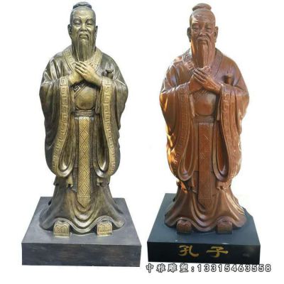 校园孔子铜雕人物