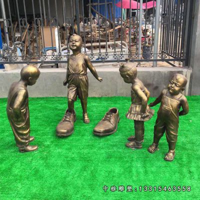 铜雕童趣儿童雕塑