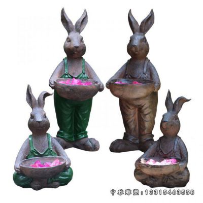 动物兔子铜雕