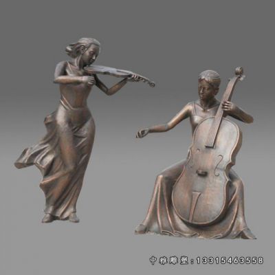 铜雕大提琴人物雕塑