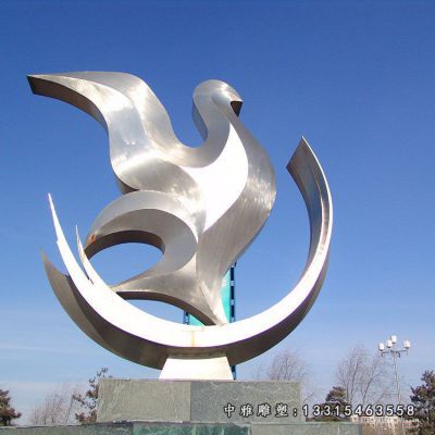 公园鸽子不锈钢雕塑