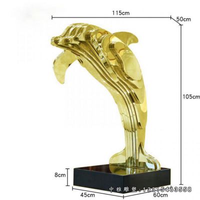 海豚动物不锈钢雕塑