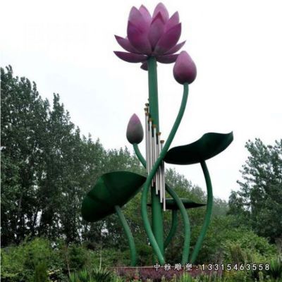 仿真荷花不锈钢摆件