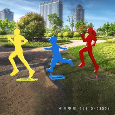 不锈钢抽象跑步人物雕塑
