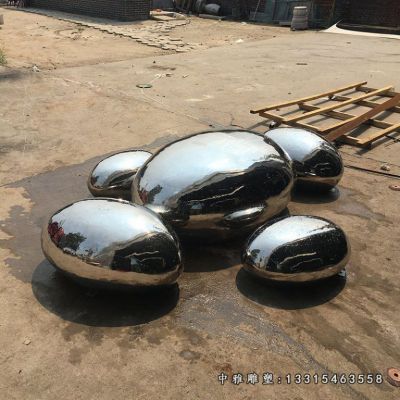 公园鹅卵石不锈钢雕塑