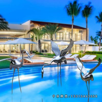 仙鹤动物不锈钢摆件