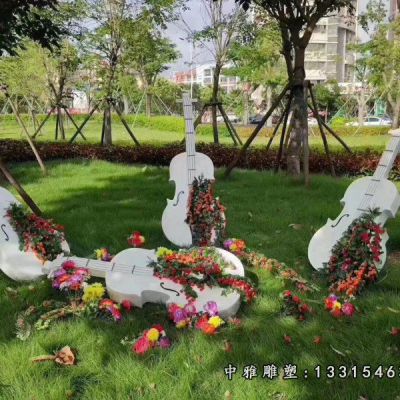 小提琴乐器不锈钢雕塑