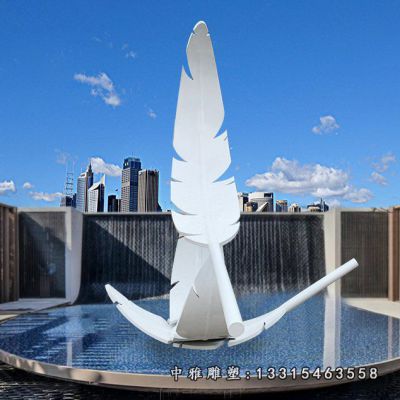 不锈钢广场羽毛摆件