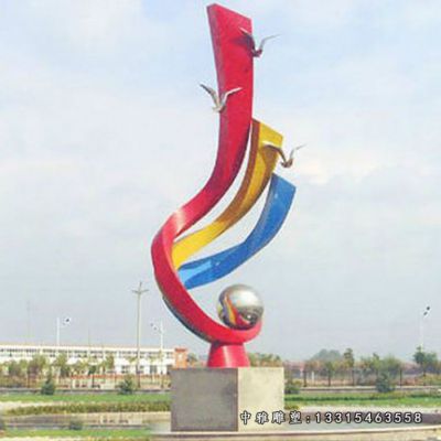 彩带景观不锈钢雕塑