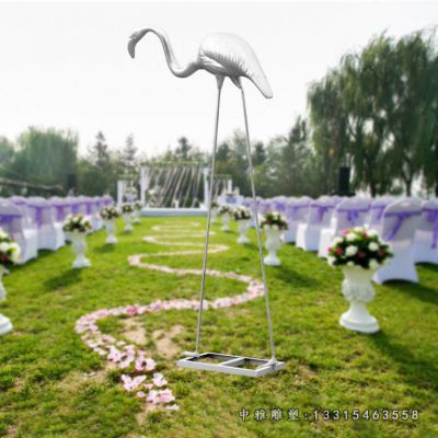 火烈鸟动物不锈钢摆件