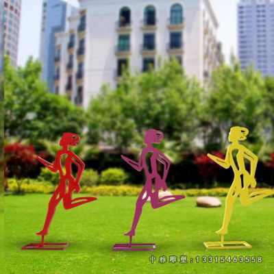 抽象跑步不锈钢人物雕塑