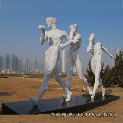 公园竞走人物不锈钢雕塑