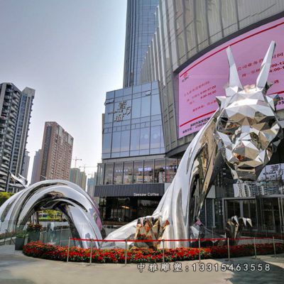 不锈钢动物龙雕塑