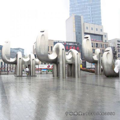 不锈钢公园骆驼雕塑