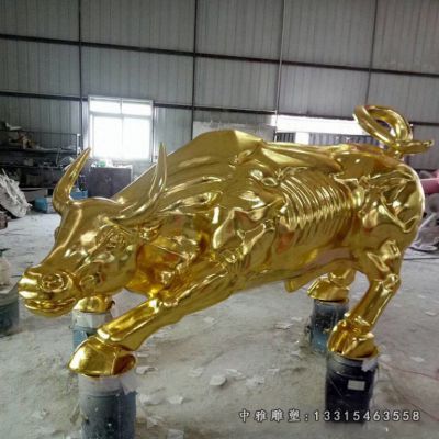 不锈钢抽象牛雕塑