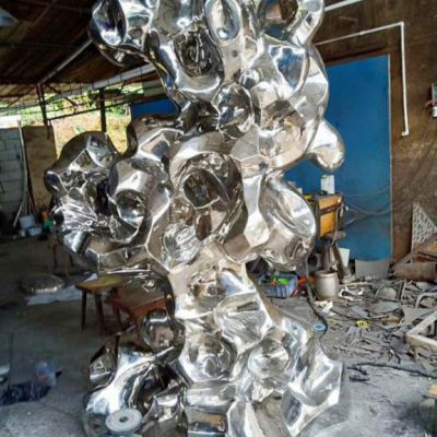 抽象太湖石不锈钢雕塑