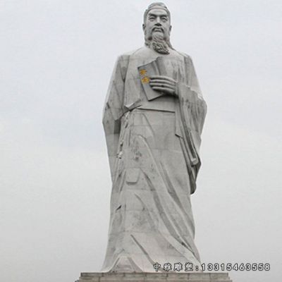 茶圣石雕陆羽人物