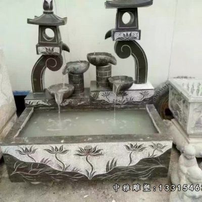 仿古流水池石雕摆件