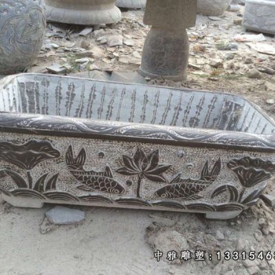 仿古水缸石雕摆件