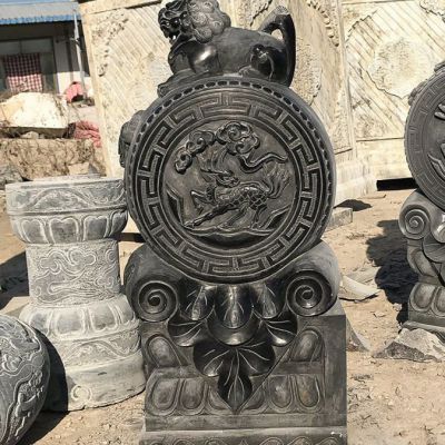 仿古石雕狮子抱鼓石