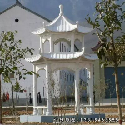 汉白玉凉亭石雕