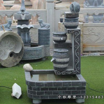 石雕庭院流水池