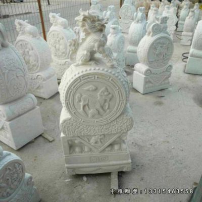 石雕门口麒麟抱鼓石雕塑