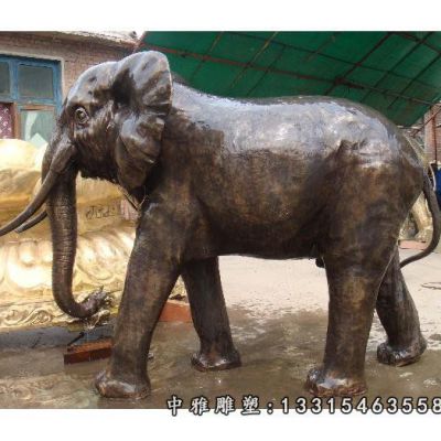 动物大象铜雕摆件