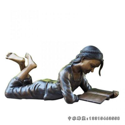 学校读书人物铜雕雕塑