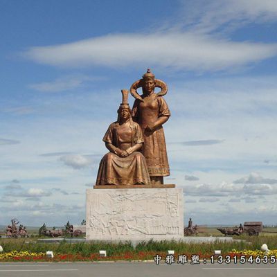 少数民族人物铜雕雕塑