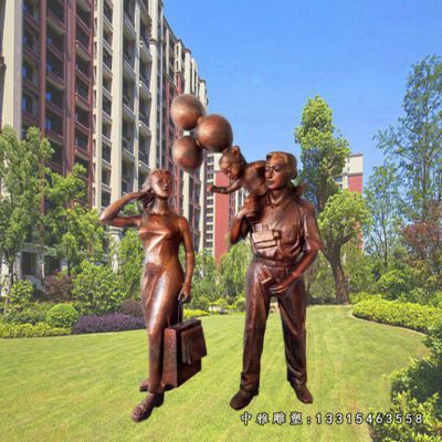 铜雕城市人物雕塑