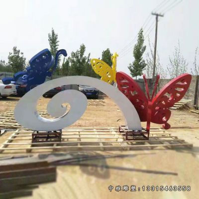 小型蝴蝶不锈钢摆件
