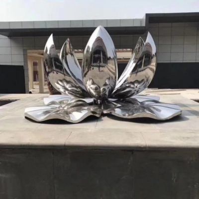 镜面荷花不锈钢摆件