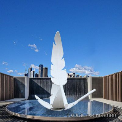 户外羽毛不锈钢雕塑
