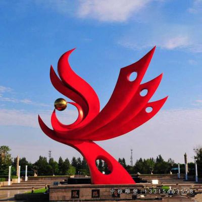 公园凤凰不锈钢雕塑
