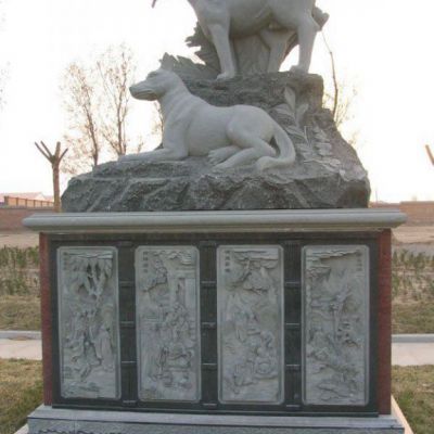 十二生肖动物石雕