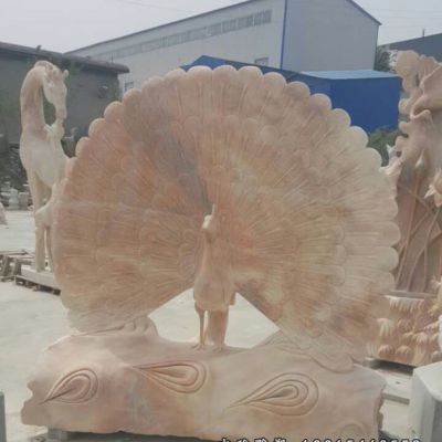 晚霞红孔雀石雕