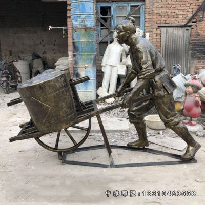 商业街铜雕搬运工