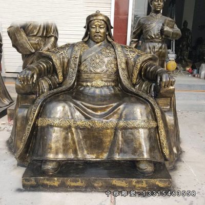 历史人物铜雕成吉思汗