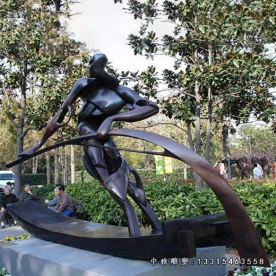 铜雕广场抽象人物