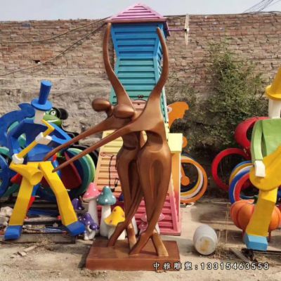 广场铜雕抽象人物