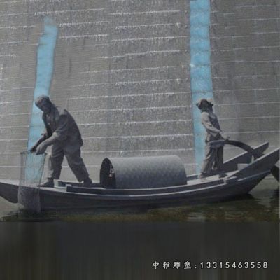 广场渔夫铜雕人物