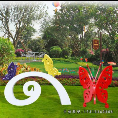 蝴蝶动物不锈钢雕塑