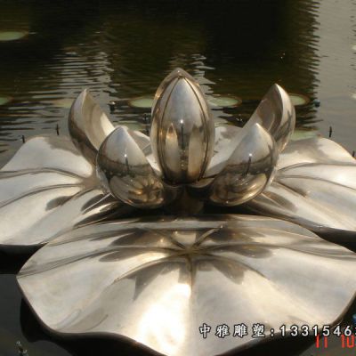 广场莲花不锈钢雕塑 
