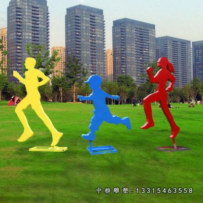 公园跑步人物不锈钢雕塑